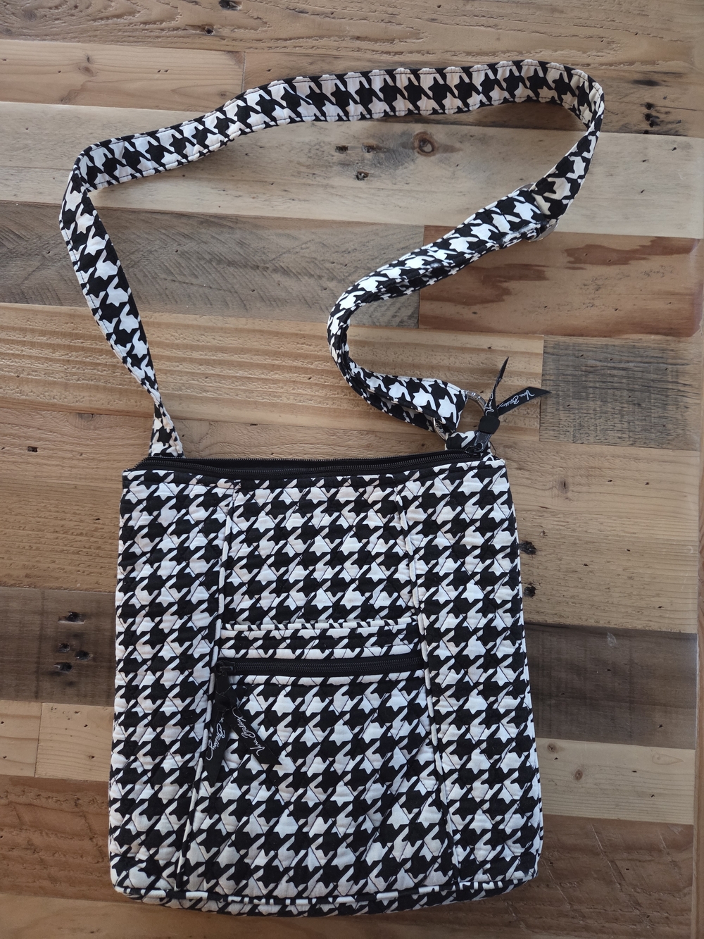 Vera Bradley Black & White Quilted Houndstooth Crossbody